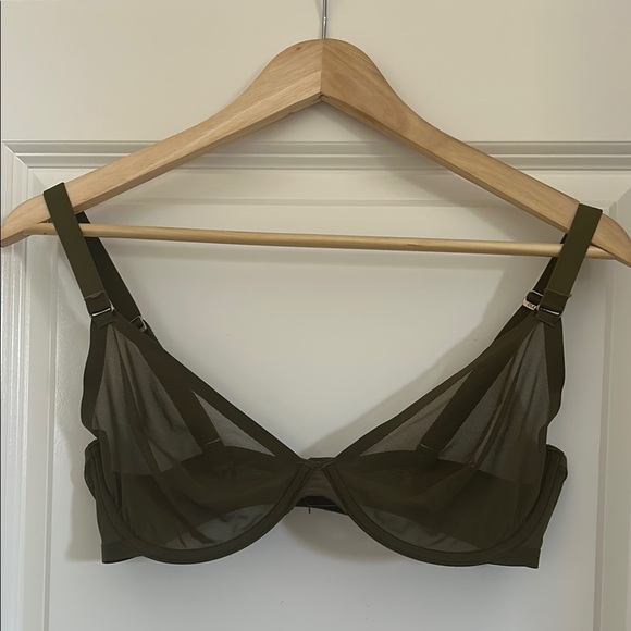 CUUP Other - MAKE OFFER! CUPP Olive / Kaki Green Sheer Underwire “The Plunge”  Bra 
34 E